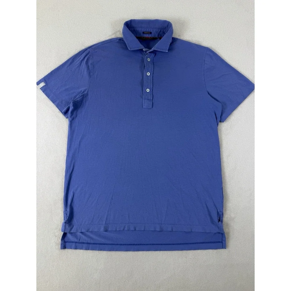 Polo Golf Ralph Lauren Men's Medium Blue Stretch Lisle Performance Polo Shirt